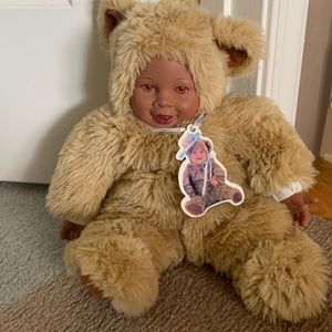 Anne Geddes African American vintage 1997 Fur baby doll